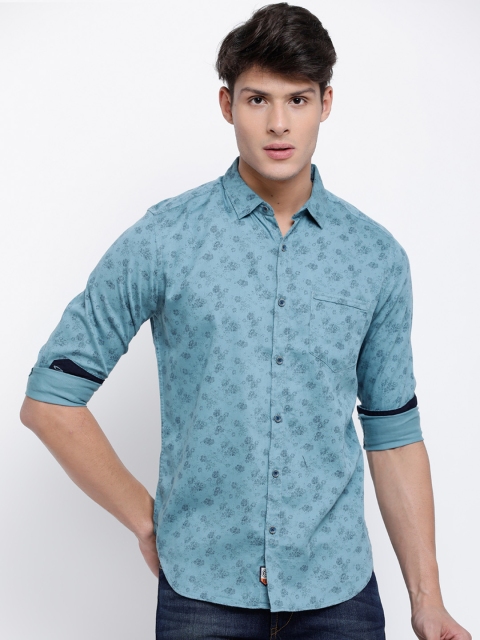 

LOCOMOTIVE Men Blue Slim Fit Printed Casual Shirt