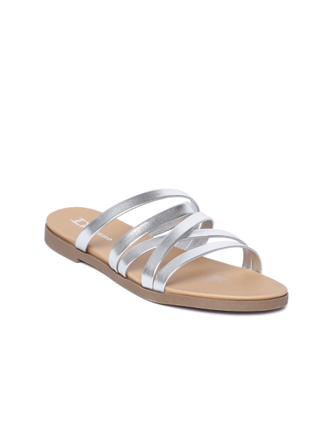 

Dune London Women Silver-Toned Solid Open Toe Flats