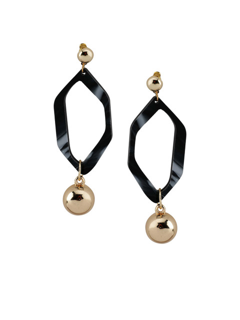 

Kazo Black & Gold-Toned Quirky Drop Earrings