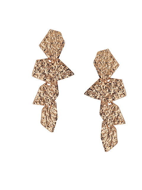

Kazo Gold-Toned Quirky Gold-Plated Drop Earrings