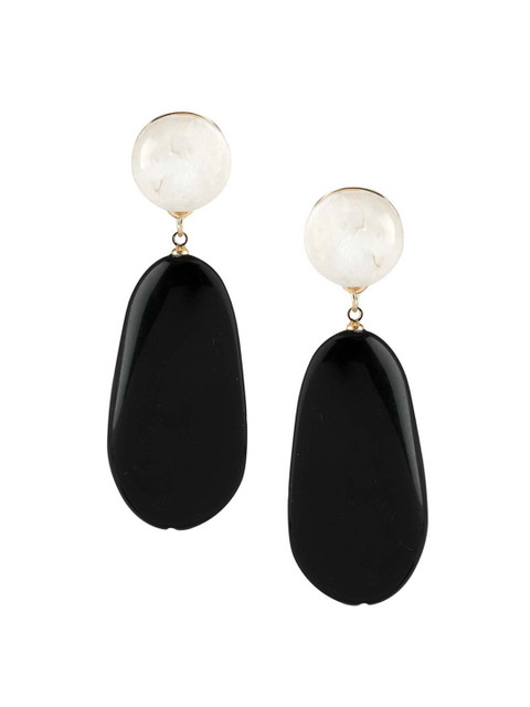 

Kazo White & Black Oval Drop Earrings
