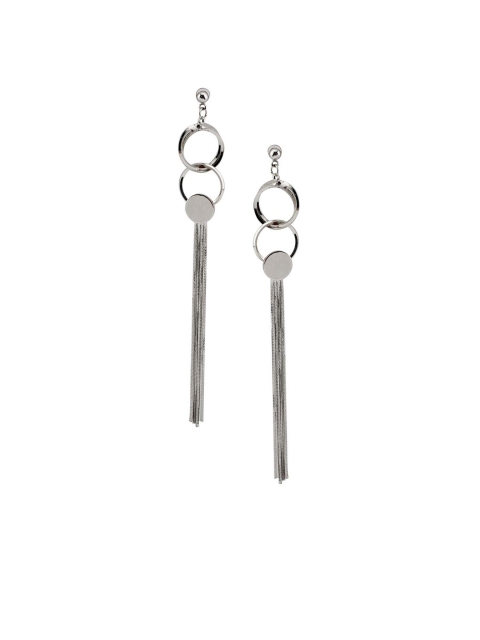 

Kazo Silver-Toned Circular Drop Earrings
