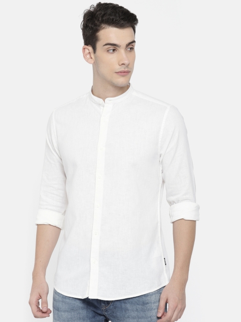 

ONLY & SONS Men White Regular Fit Solid Casual Shirt