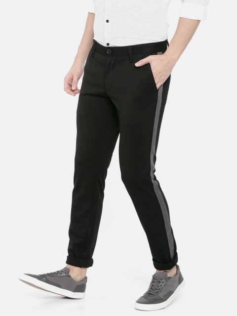 

ONLY & SONS Men Black Regular Fit Solid Regular Trousers