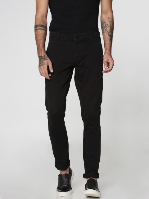 

ONLY & SONS Men Black Regular Fit Solid Chinos