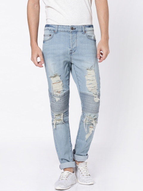 

ONLY & SONS Men Blue Slim Fit Mid-Rise Highly-Distressed Jeans