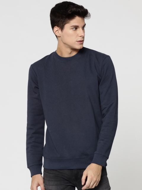 

ONLY & SONS Men Navy Solid Sweatshirt, Blue