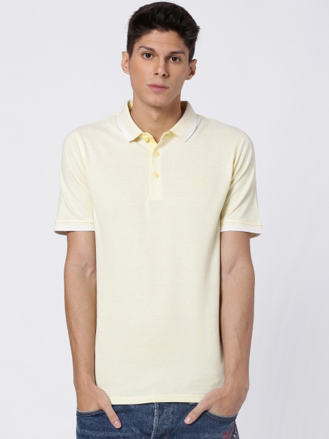 

ONLY & SONS Men Yellow Solid Polo Collar T-shirt