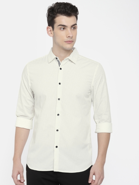 

ONLY & SONS Men White Regular Fit Printed Casual Shirt