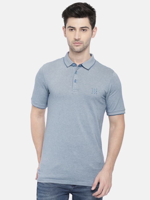 

ONLY & SONS Men Blue Solid Polo Collar T-shirt