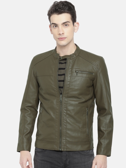 

ONLY & SONS Men Brown Solid Biker Jacket