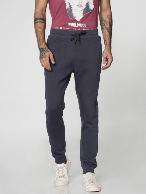 

ONLY & SONS Men Navy Blue Solid Regular Fit Joggers