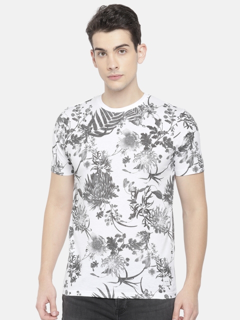 

ONLY & SONS Men White Printed Round Neck T-shirt