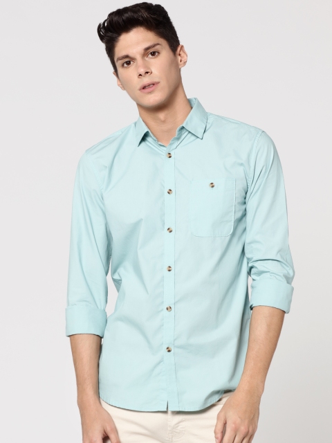 

ONLY & SONS Men Sea Green Slim Fit Solid Casual Shirt