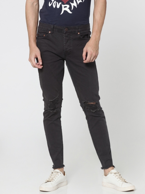 

ONLY & SONS Men Black Skinny Fit Mid-Rise Mildly Distressed Jeans