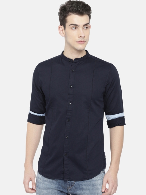 

ONLY & SONS Men Navy Blue Regular Fit Solid Casual Shirt