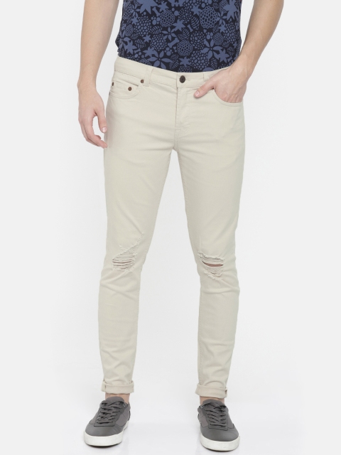 

ONLY & SONS Men Beige Skinny Fit Low-Rise Clean Look Jeans
