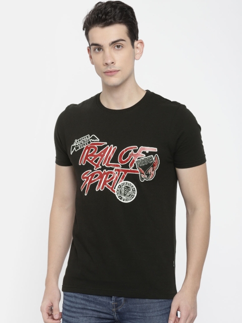 

ONLY & SONS Men Black Printed Round Neck T-shirt