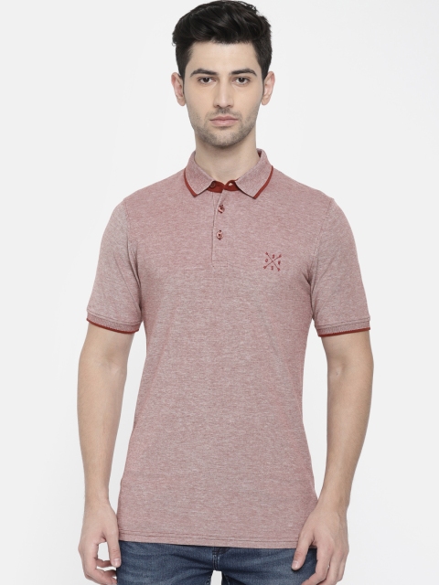 

ONLY & SONS Men Rust Brown Solid Polo Collar T-shirt