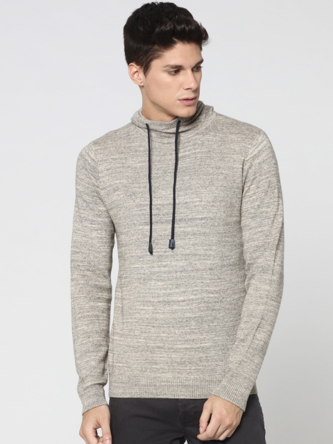 

ONLY & SONS Men Grey Melange Solid Pullover
