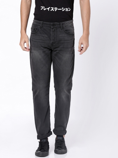 

ONLY & SONS Men Grey Slim Fit Mid-Rise Clean Look Jeans