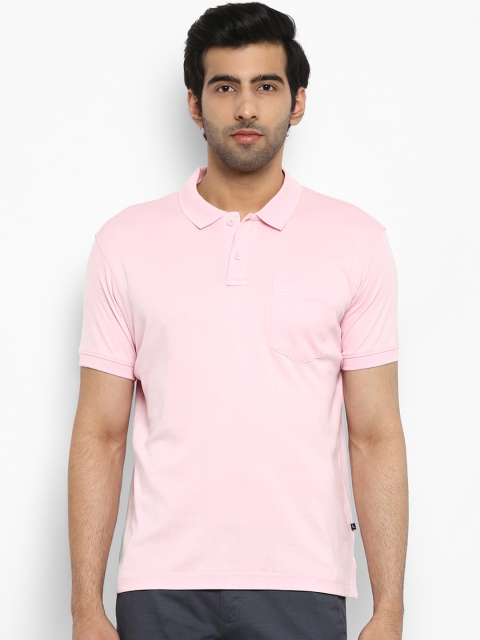 

Parx Men Pink Solid Polo Collar T-shirt