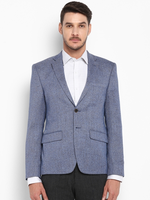 

Park Avenue Blue Solid Regular Fit Single-Breasted Blazer