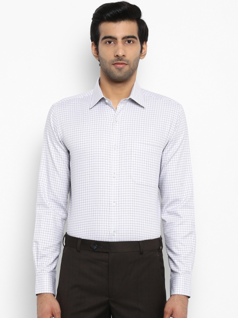 

Raymond Men White & Grey Regular Fit Checked Formal Shirt