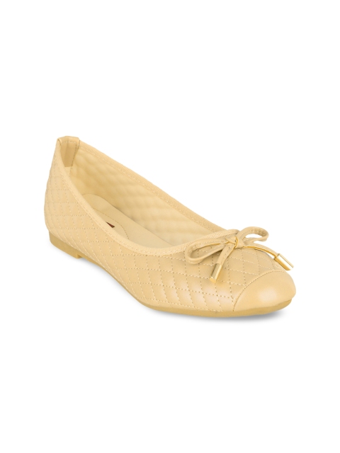 

SHUZ TOUCH Women Nude-Coloured Solid Synthetic Ballerinas