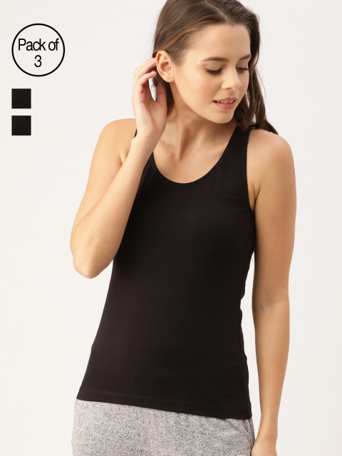 

DressBerry Women Pack of 3 Camisoles 016A, Black
