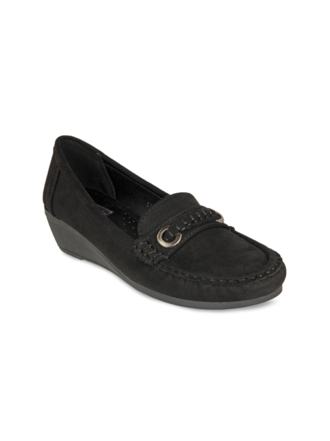 

Flat n Heels Women Black Solid Suede Heels