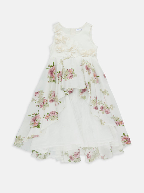 

CHALK by Pantaloons Girls Off-White Printed Fit and Flare Dress