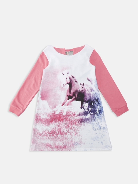 

CHALK by Pantaloons Girls Pink Printed A-Line Dress