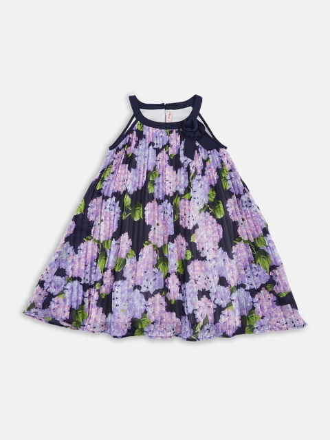 

CHALK by Pantaloons Girls Purple Printed A-Line Dress