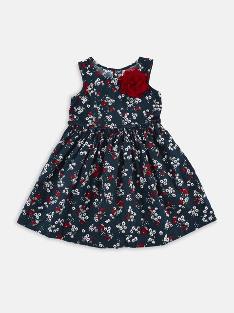 

Chirpie Pie by Pantaloons Girls Navy Blue Printed Fit and Flare Dress