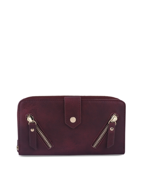 

ELLE Women Maroon Solid Two Fold Wallet