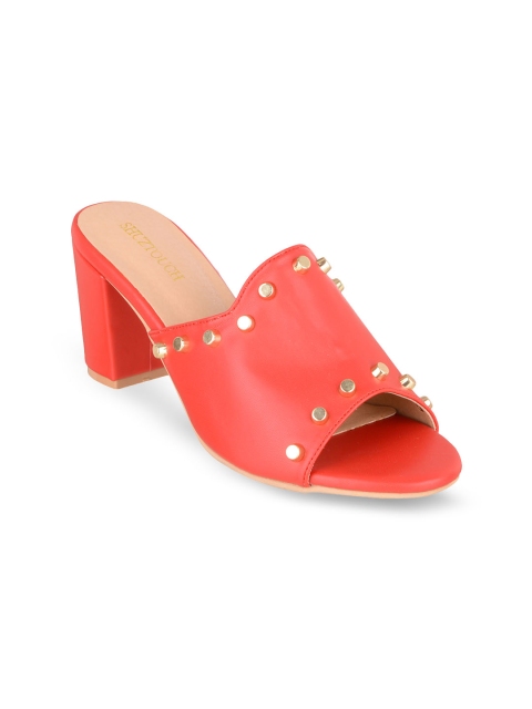 

SHUZ TOUCH Women Coral Solid Peep Toes