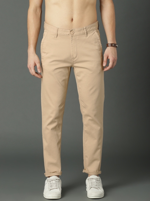 

Roadster Men Beige Regular Fit Solid Regular Trousers