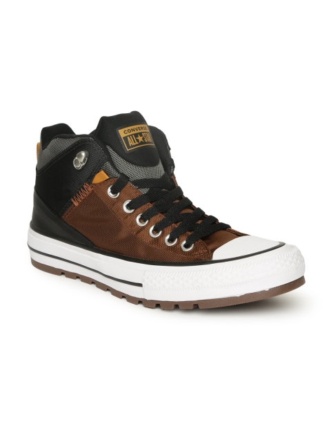 

Converse Unisex Brown & Black Colourblocked Synthetic Mid-Top Sneakers