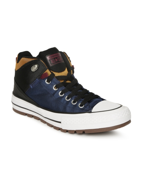 

Converse Unisex Navy Blue & Black Colourblocked Synthetic Mid-Top Sneakers