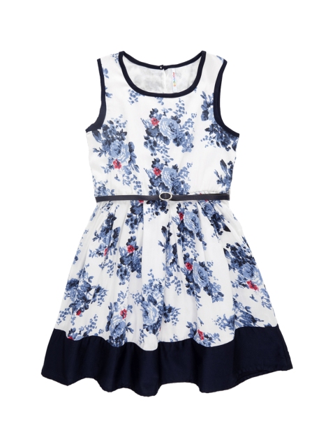 

POPPERS by Pantaloons Girls White Printed Fit and Flare Dress