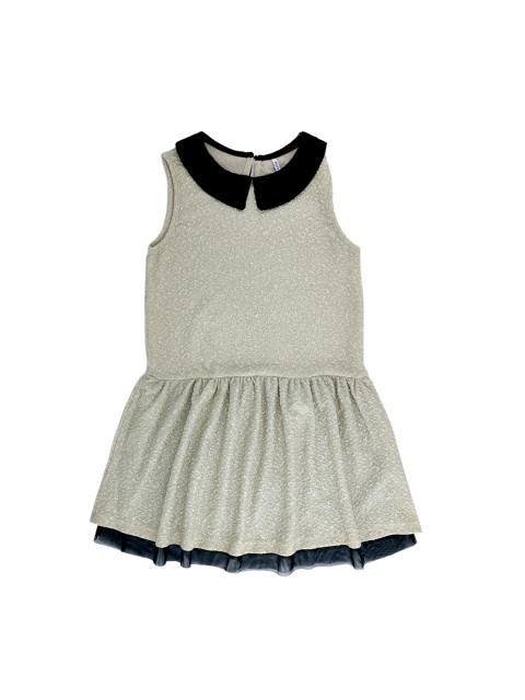 

POPPERS by Pantaloons Girls Beige Self Design Drop-Waist Dress