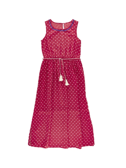 

POPPERS by Pantaloons Girls Red Printed Maxi Dress