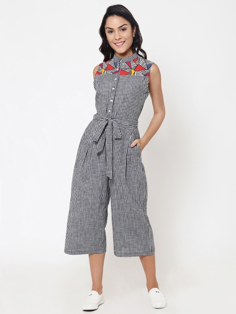 

Martini Black & White Checked Culotte Jumpsuit