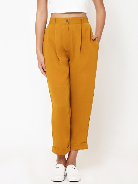 

Martini Women Mustard Tapered Fit Solid Culottes