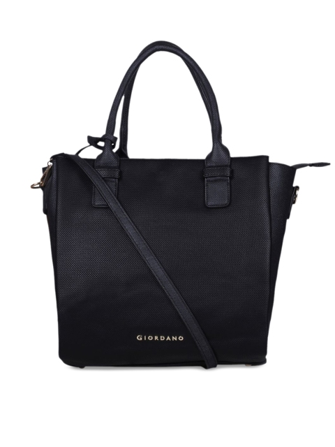 

GIORDANO Black Textured Handheld Bag