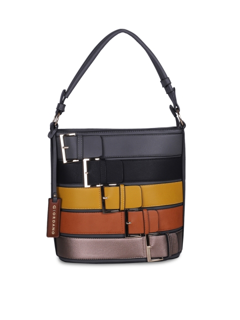 

GIORDANO Grey Striped Shoulder Bag