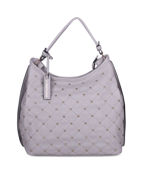 

GIORDANO Grey Embellished Hobo Bag