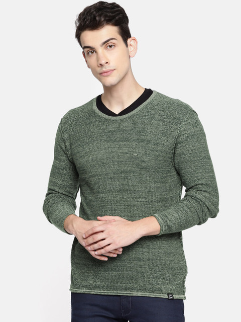 

Lee Men Olive Green Solid Pullover