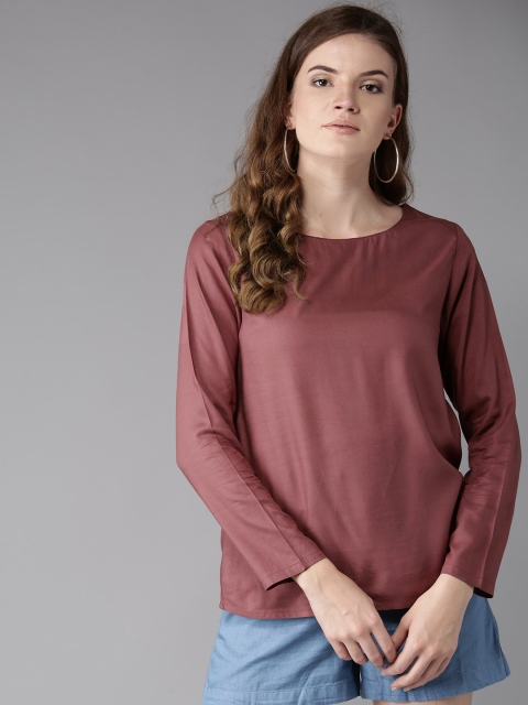 

HERE&NOW Women Mauve Solid Top